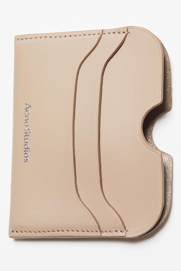 Acne Studios Leather Card Holder Taupe Beige FN-UX-SLGS000257-4