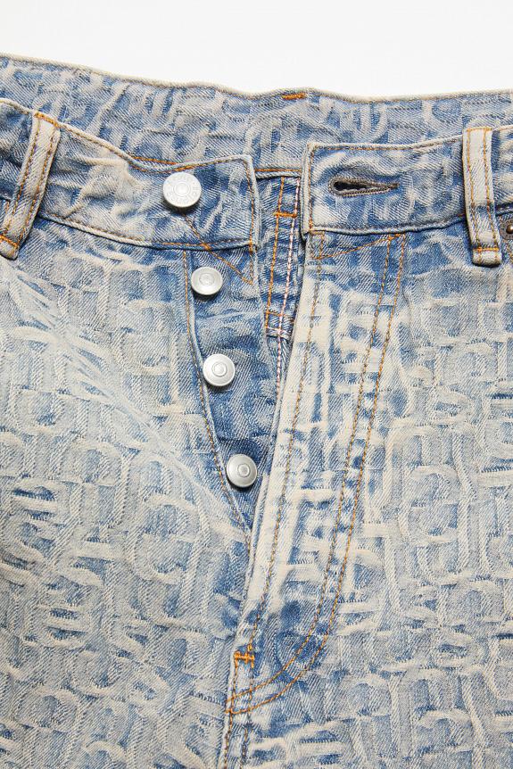 Acne Studios Loose Fit Jeans 1981 M Fn Monogram Blue/Beige-5