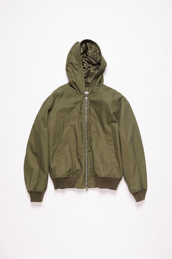 Acne Studios Ripstop Padded Jacket Olive Green FN-MN-OUTW001028