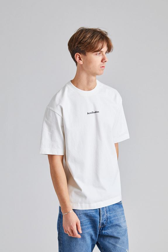 Acne Studios T-shirt Stamp Logo - Relaxed Fit Optic White FN-UX-TSHI000051-1