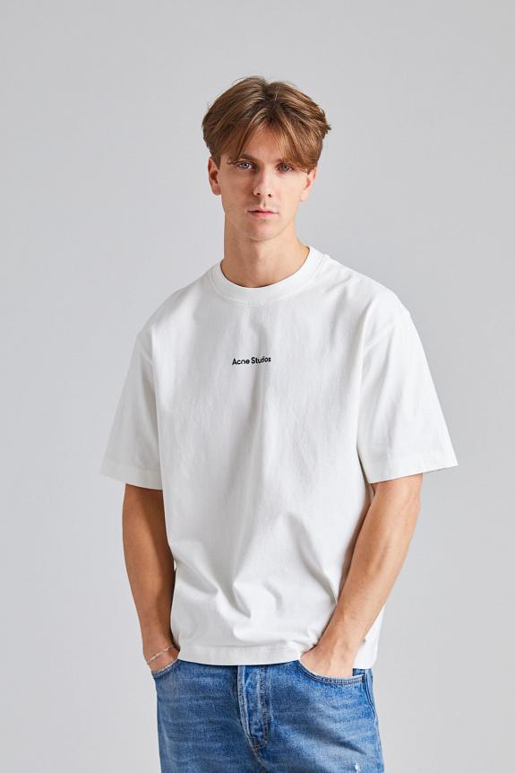 Acne Studios T-shirt Stamp Logo - Relaxed Fit Optic White FN-UX-TSHI000051-3