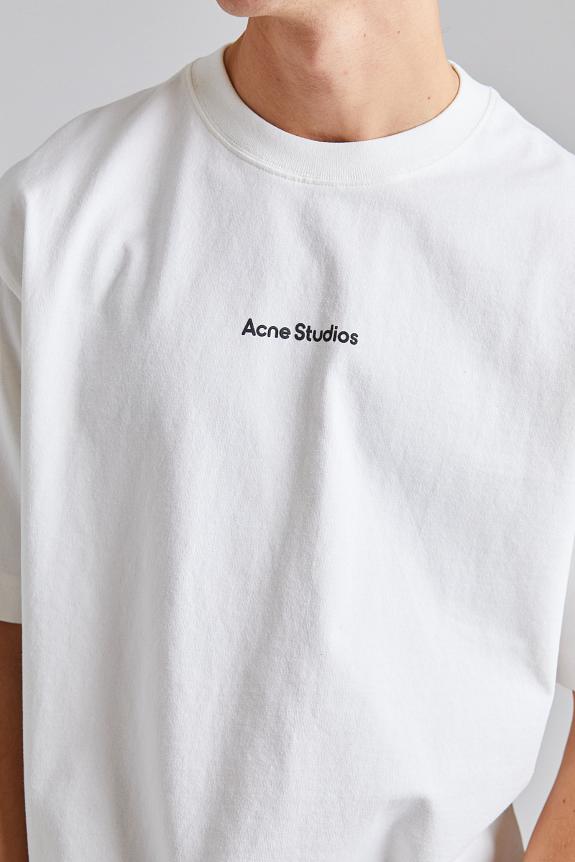 Acne Studios T-shirt Stamp Logo - Relaxed Fit Optic White FN-UX-TSHI000051-4