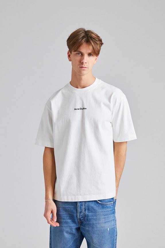 Acne Studios T-shirt Stamp Logo - Relaxed Fit Optic White FN-UX-TSHI000051