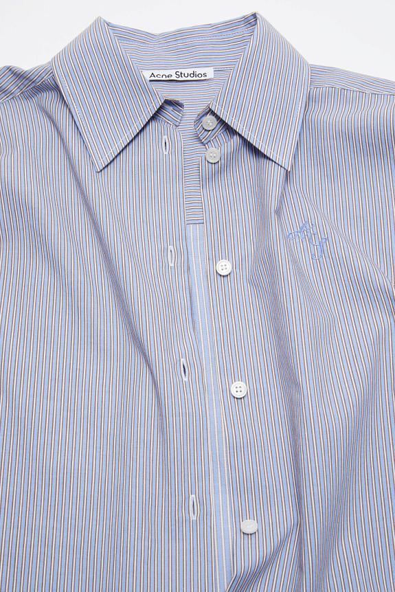 Acne Studios Shirt Jacquard Pinstripe FN-WN-BLOU001060 Skye Blue/Coffee Brown-5