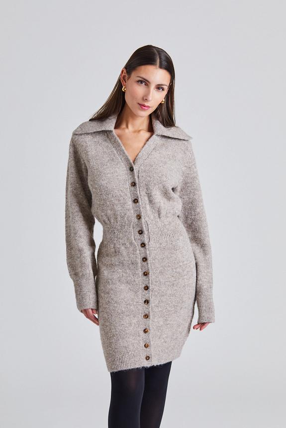Adoore Bern Knitted Mini Dress Beige 