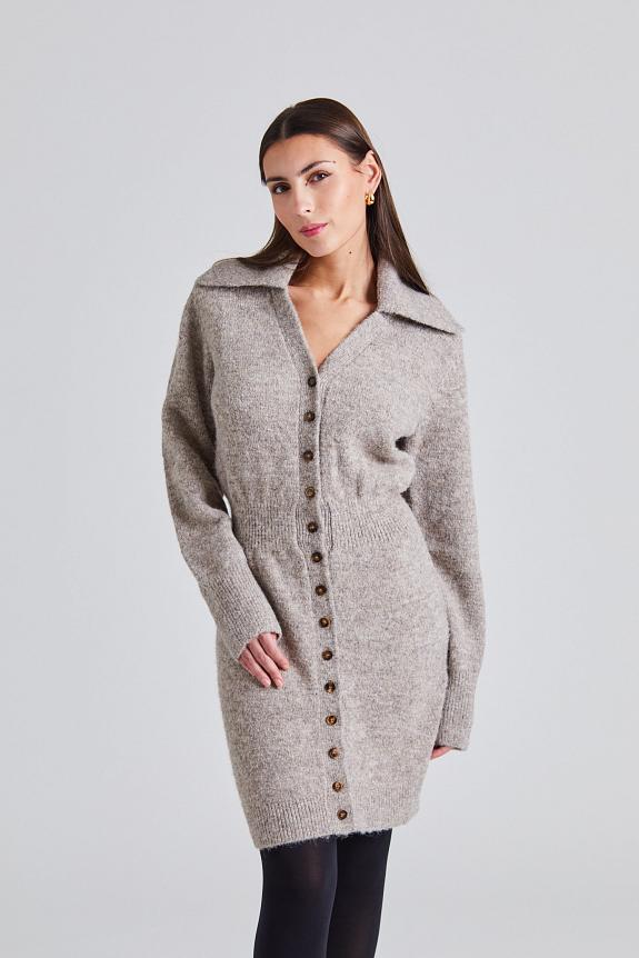 Adoore Bern Knitted Mini Dress Beige 