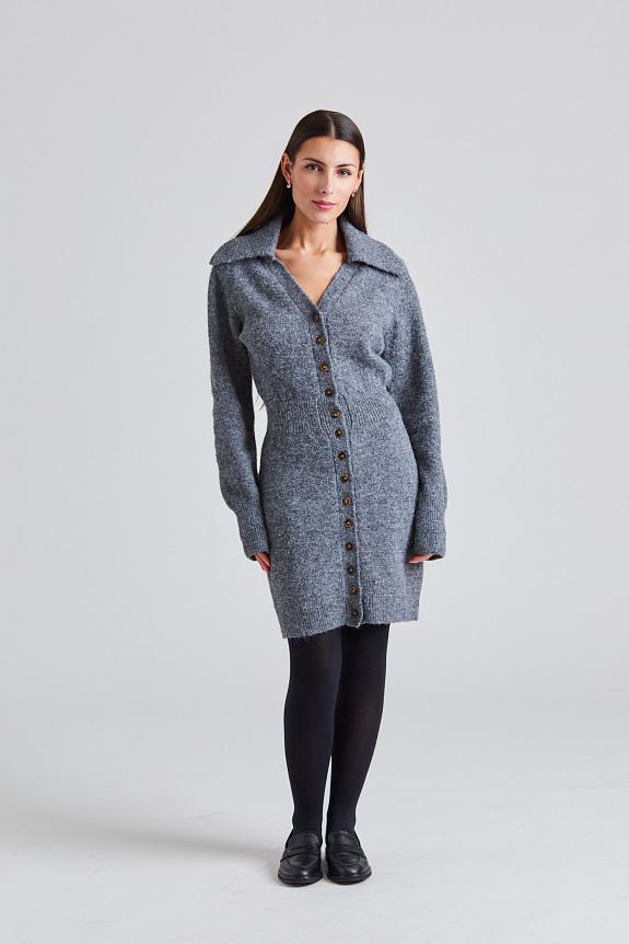 Adoore Bern Knitted Mini Dress Grey Mel 
