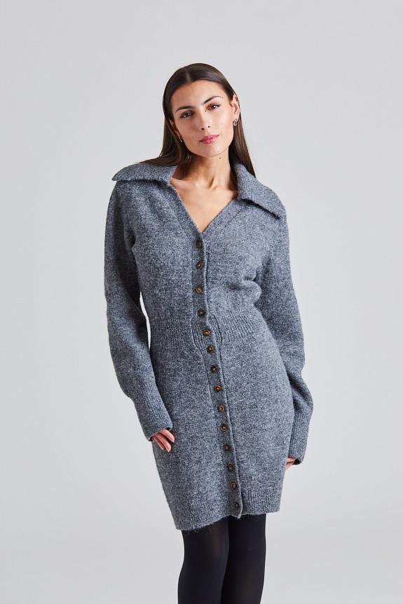 Adoore Bern Knitted Mini Dress Grey Mel 