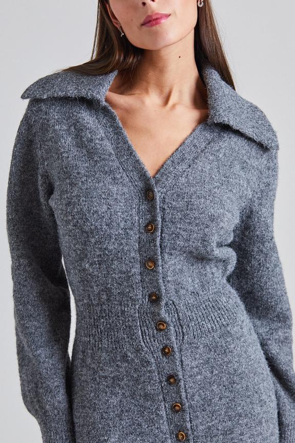 Adoore Bern Knitted Mini Dress Grey Mel 