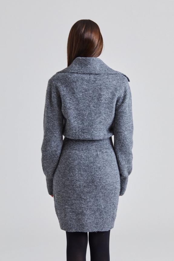 Adoore Bern Knitted Mini Dress Grey Mel 