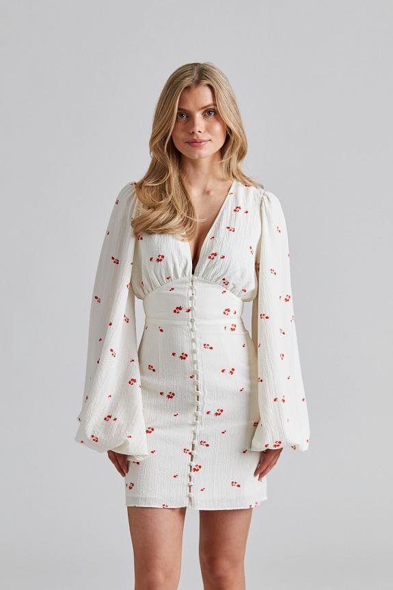 Adoore Florence Dress White/Red-2