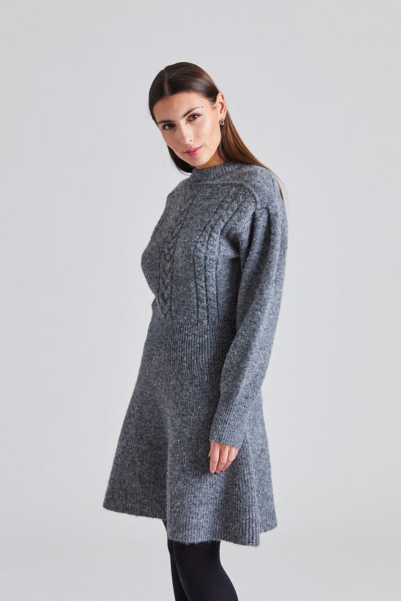 Adoore Santhia Knitted Mini Dress Grey Mel 