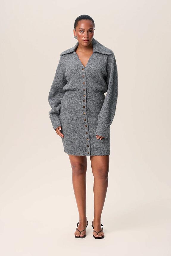 Adoore Bern Knitted Mini Dress Grey Mel