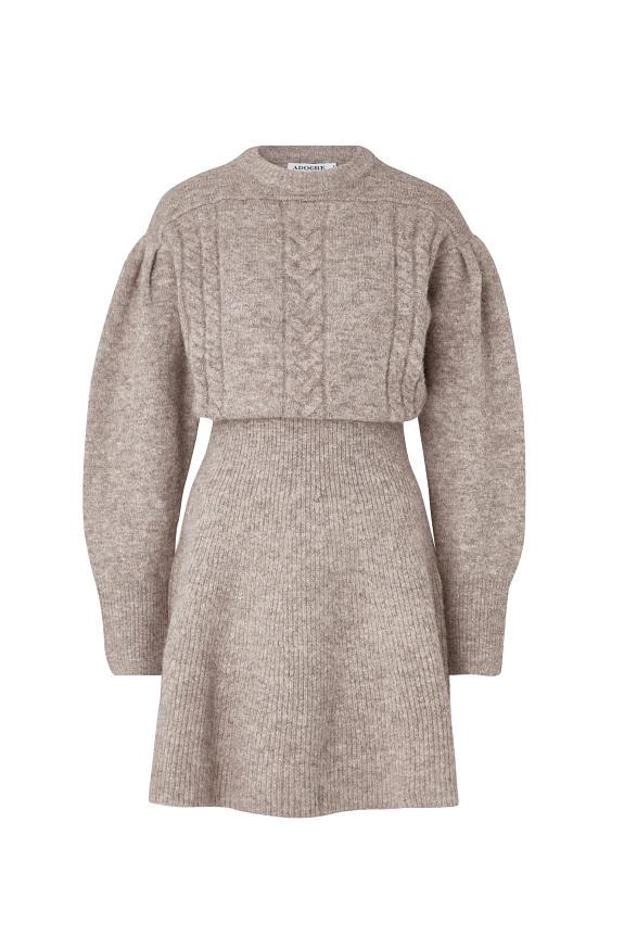 Adoore Santhia Knitted Mini Dress Beige