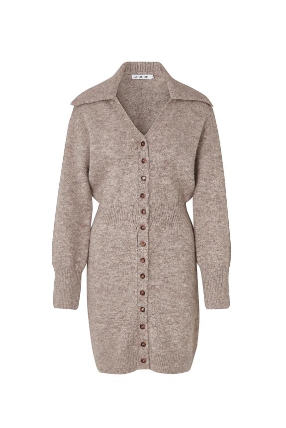 Adoore Bern Knitted Mini Dress Beige