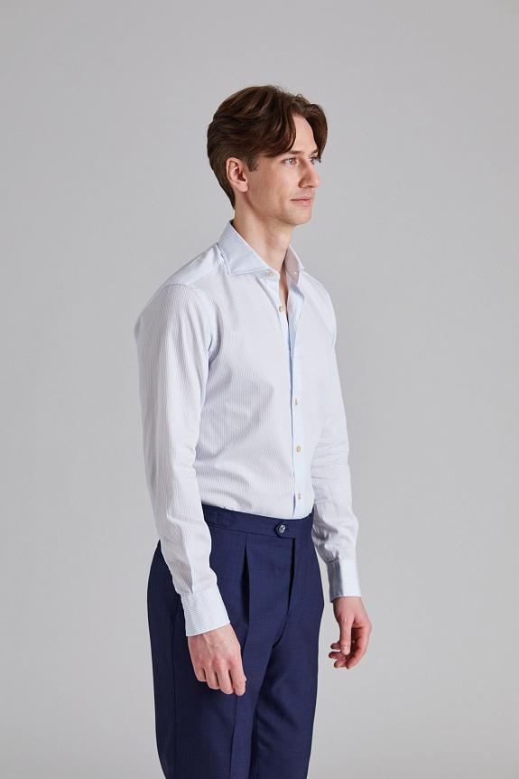Alessandro Gherardi Regular Slim Dobby Blue Stripe-3