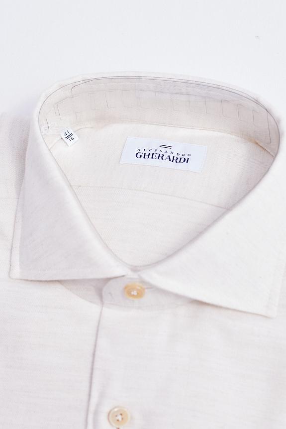 Alessandro Gherardi Regular Slim Flanella Creme-4