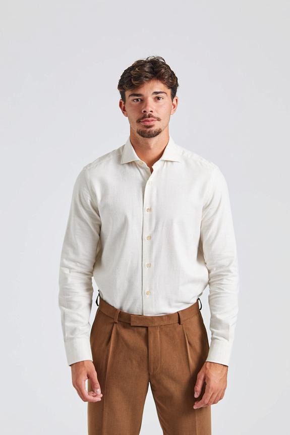 Alessandro Gherardi Regular Slim Flanella Creme-7