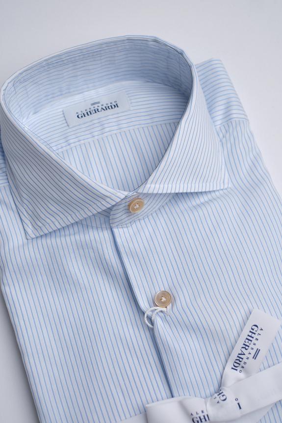 Alessandro Gherardi Regular Slim Dobby Blue Stripe-2