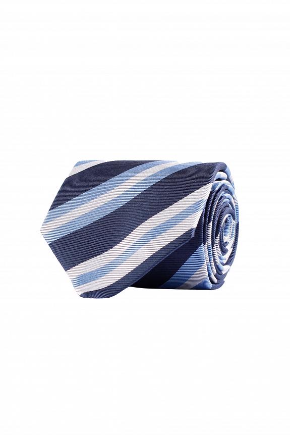 Amanda Christensen Jacquard Tie in Stripe on Silk Sky Blue