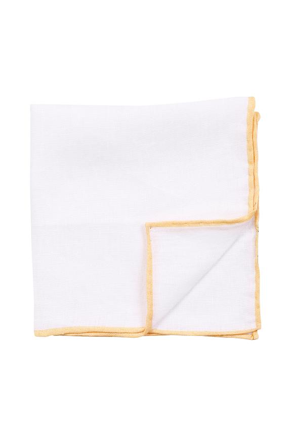 Amanda Christensen Pocket Square Linen w/ Yellow