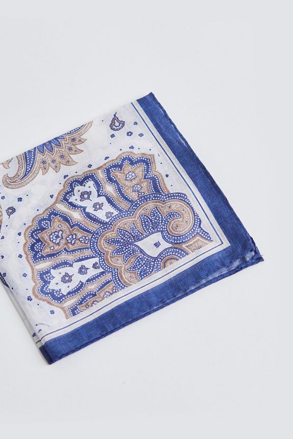 Amanda Christensen Pocket Square Paisley Navy-1