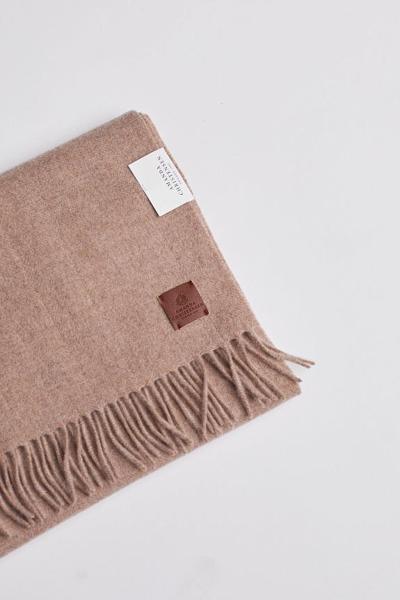 Amanda Christensen Classic Woven Scarf in Plain Melange Beige-1