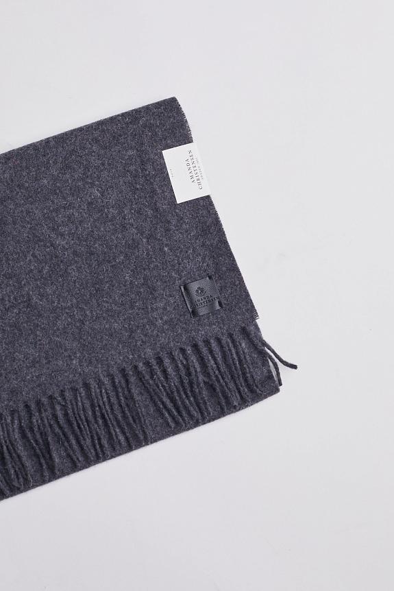Amanda Christensen Classic Woven Scarf in Plain Melange Dk Grey-1