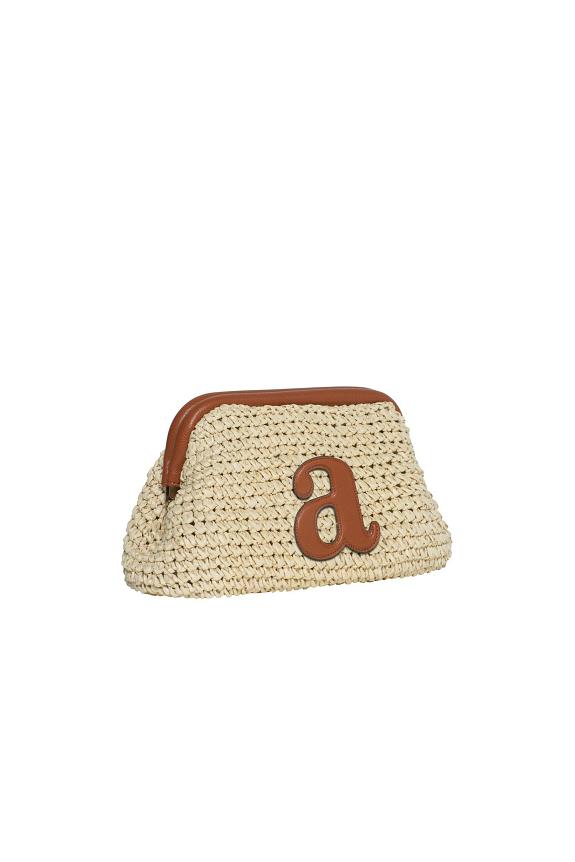 Arnie Says Raffia Clutch Beige-1