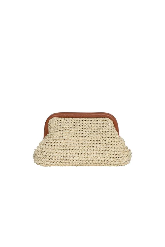 Arnie Says Raffia Clutch Beige-2