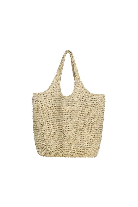 Arnie Says Raffia Tote Beige-1