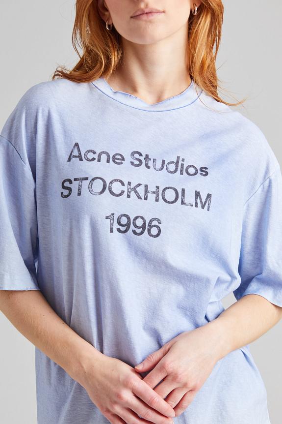 Acne Studios Logo T-shirt Relaxed Fit Dusty Blue FN-UX-TSHI000013-1