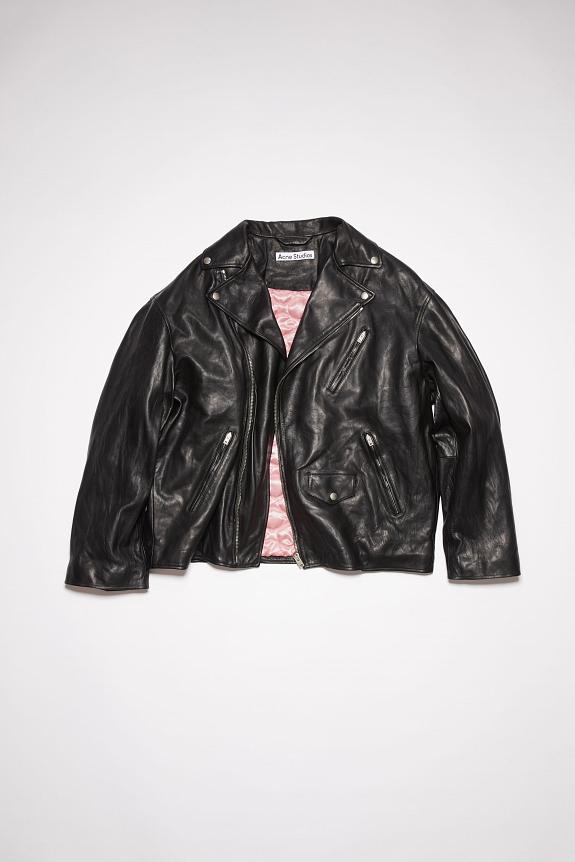 Acne Studios Distressed Leather Jacket Black FN-MN-LEAT000212 -8