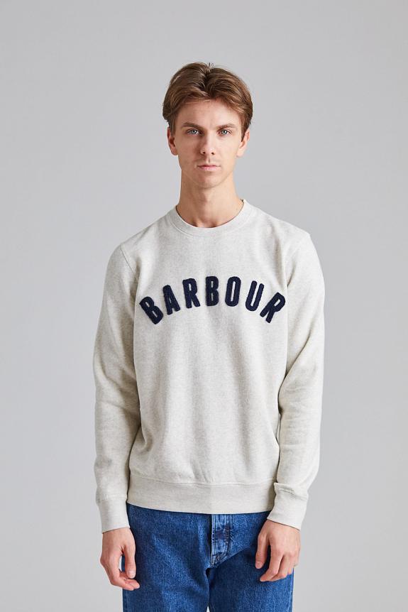 Barbour Prep Logo Crew Neck Sweatshirt Ecru Marl