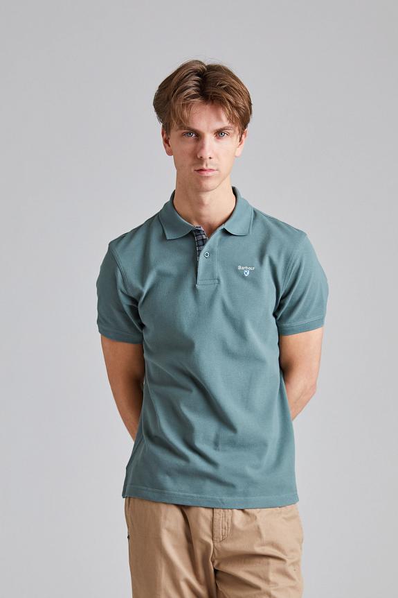 Barbour Tartan Pique Polo Shirt Vintage Teal-1