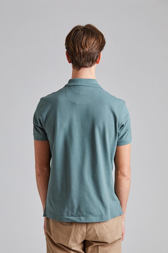 Barbour Tartan Pique Polo Shirt Vintage Teal-3
