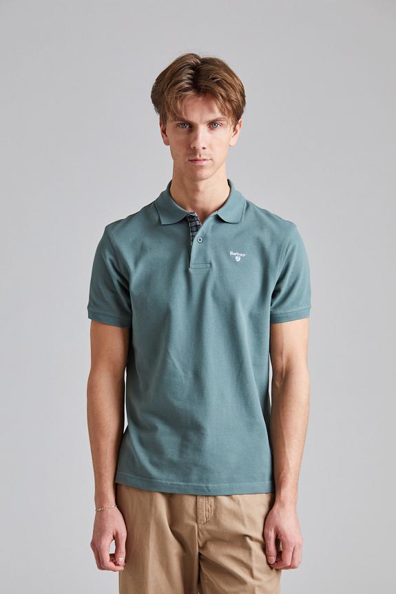 Barbour Tartan Pique Polo Shirt Vintage Teal