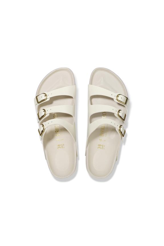 Birkenstock Florida Fresh Natural Leather Patent High-Shine Ecru-1