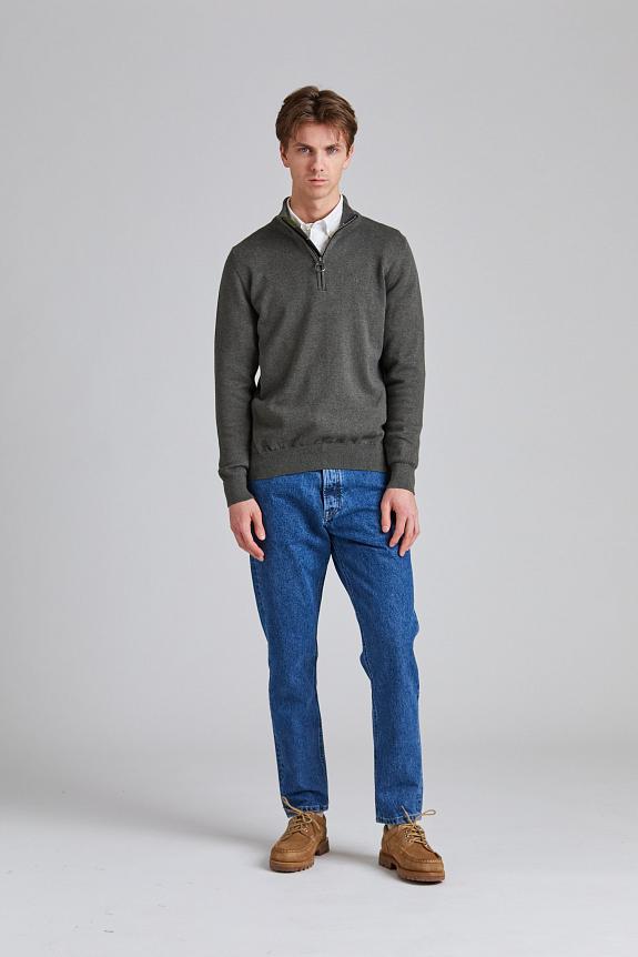 Barbour Cotton Half Zip Dk Olive