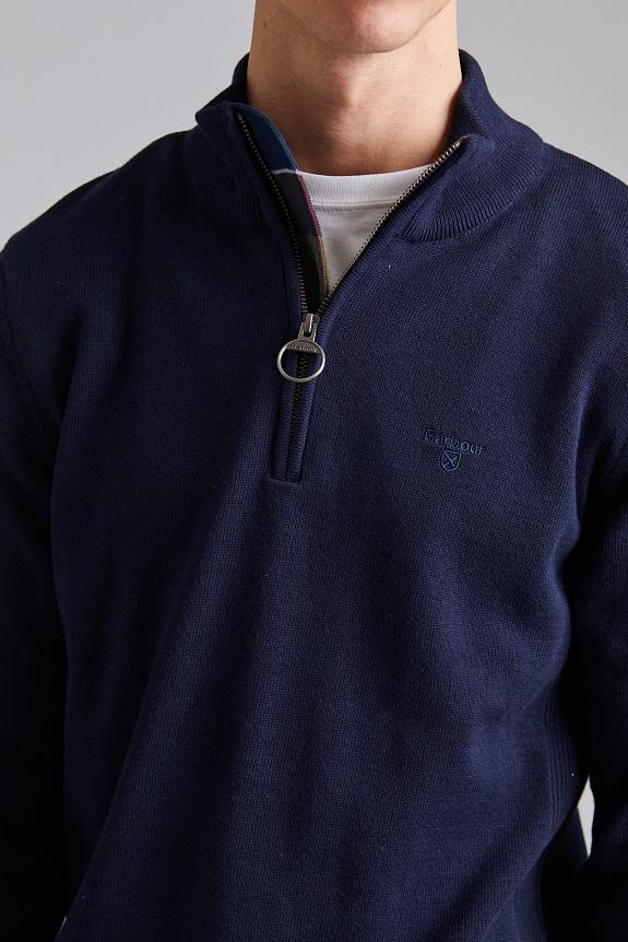 Barbour Cotton Half Zip Navy-3