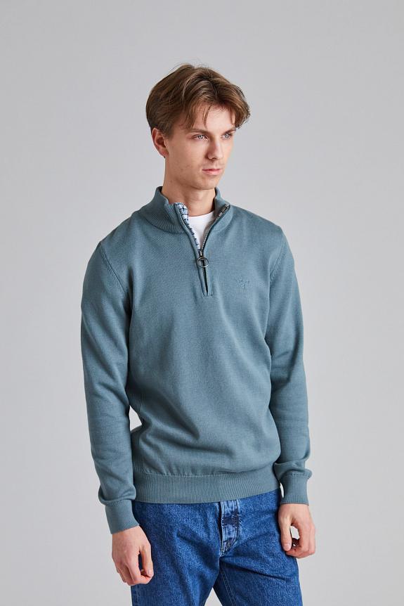 Barbour Cotton Half Zip Vintage Teal-1