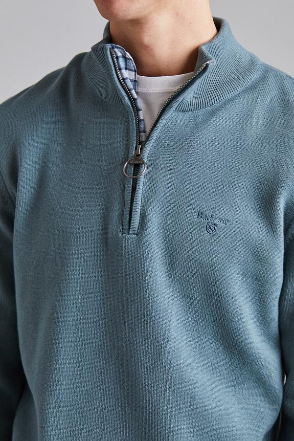Barbour Cotton Half Zip Vintage Teal-2