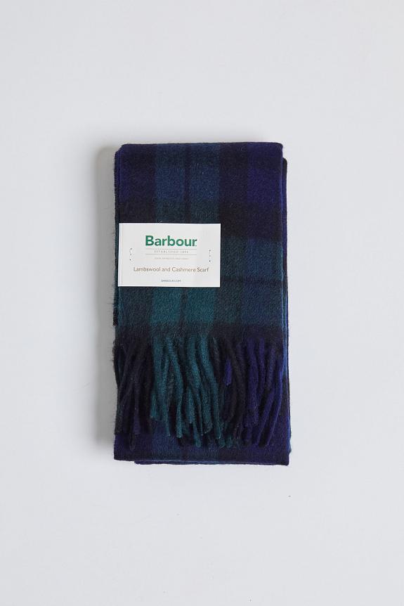 Barbour New Check Tartan Scarf  Black Watch