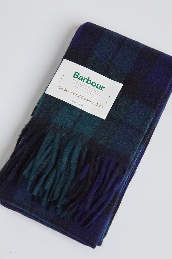 Barbour New Check Tartan Scarf  Black Watch-1