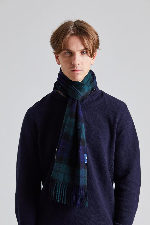Barbour New Check Tartan Scarf  Black Watch-2