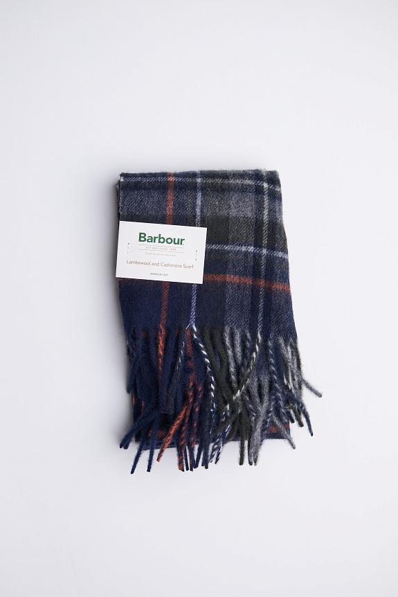 Barbour New Check Scarf Navy