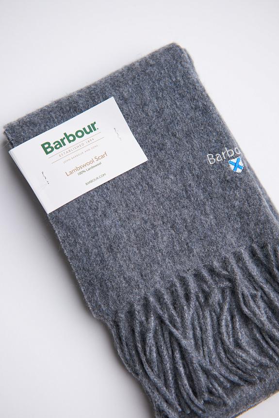 Barbour Plain Lambswool Scarf Grey-2