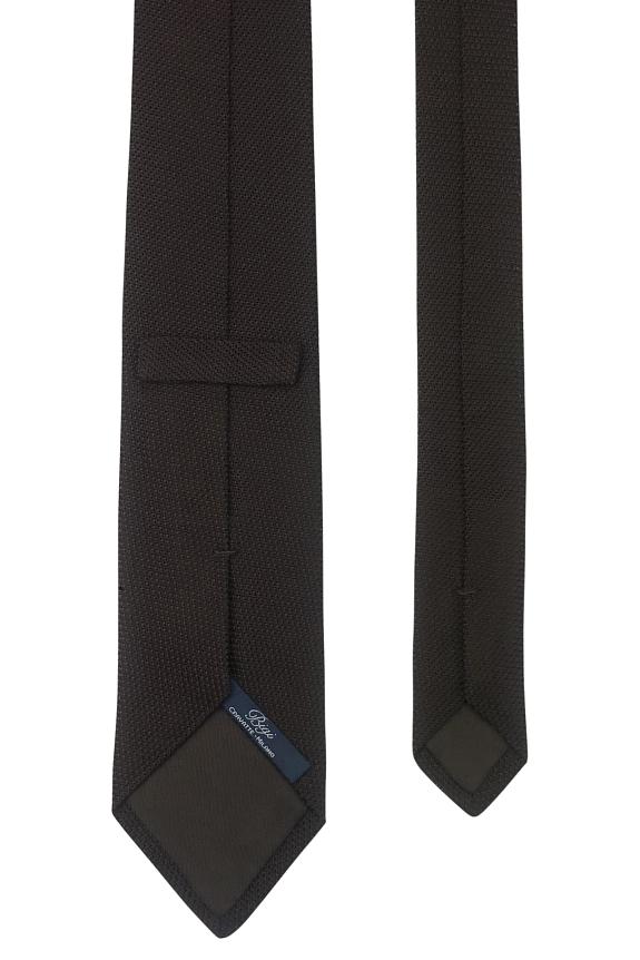 Bigi Fine Silk Grenadine Tie Brown-2