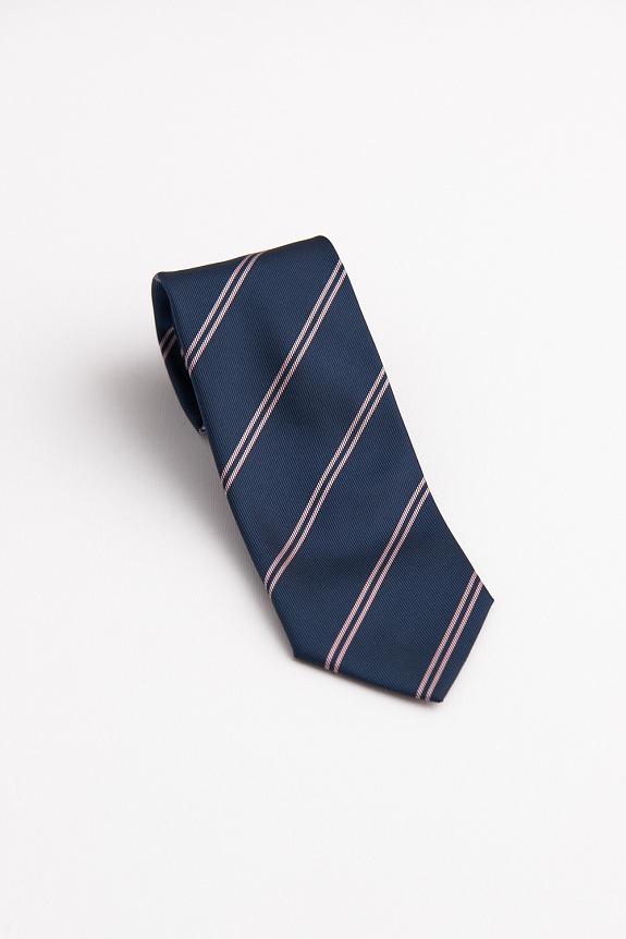 Bigi Woven Silk Tie Pink Stripe