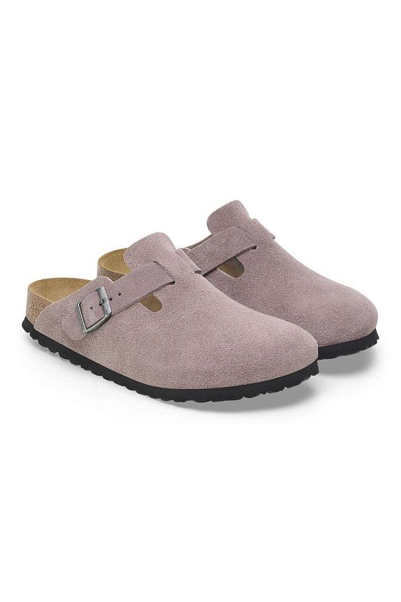 Birkenstock Boston Suede Leather Faded Purple-2